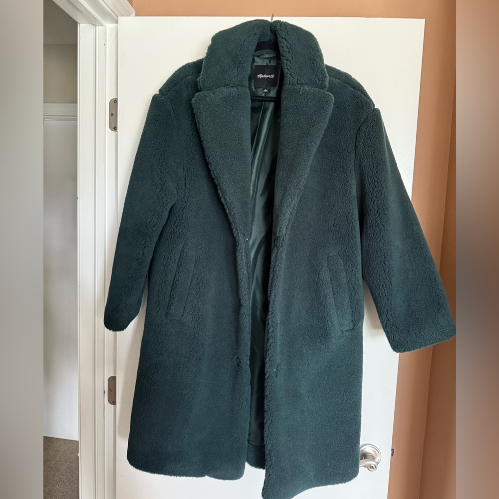 Madewell Dark Green Long Teddy Jacket